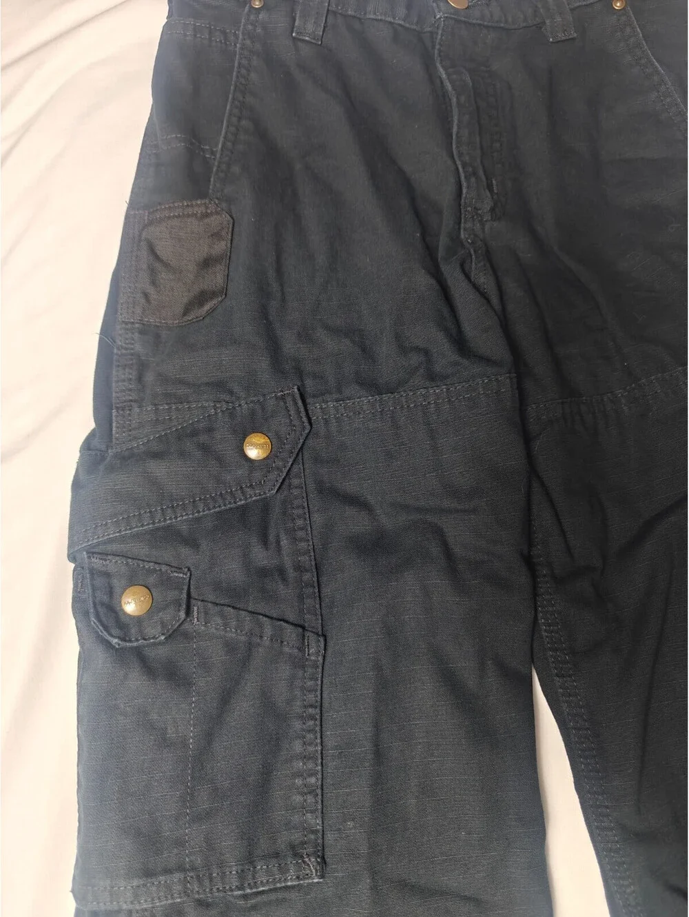 Carhartt B342 BLK Double Knee Ripstop Work Pants Black Cargo Carpenter NO TAG